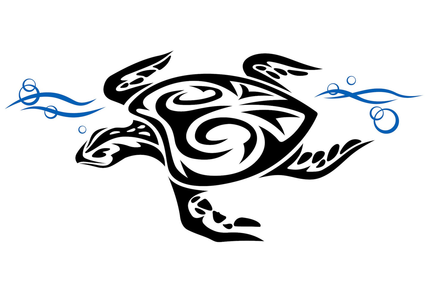 tortue avec vague